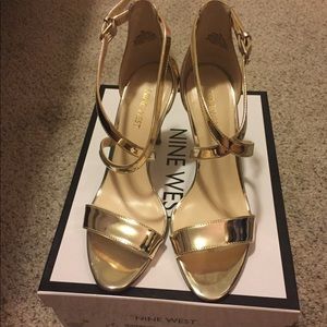 Gently Worn Nine West My Debut Light Gold Sandal